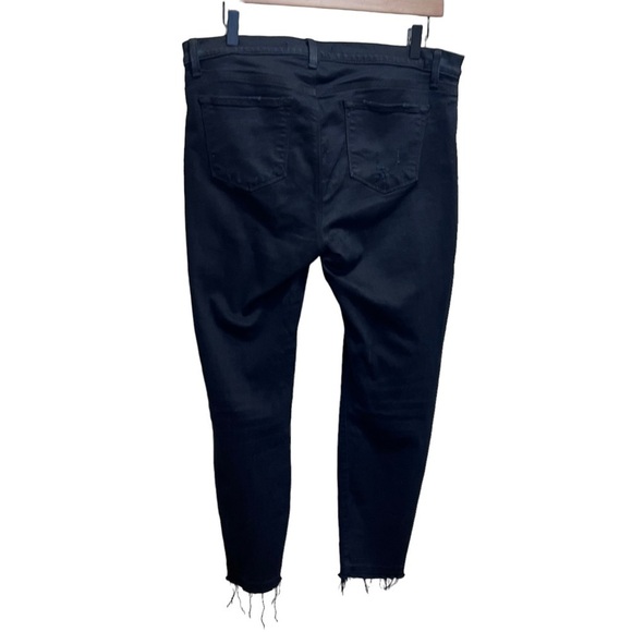 J Brand Black Distressed Skinny Jeans  Raw Hem Size 31 - Picture 2 of 15